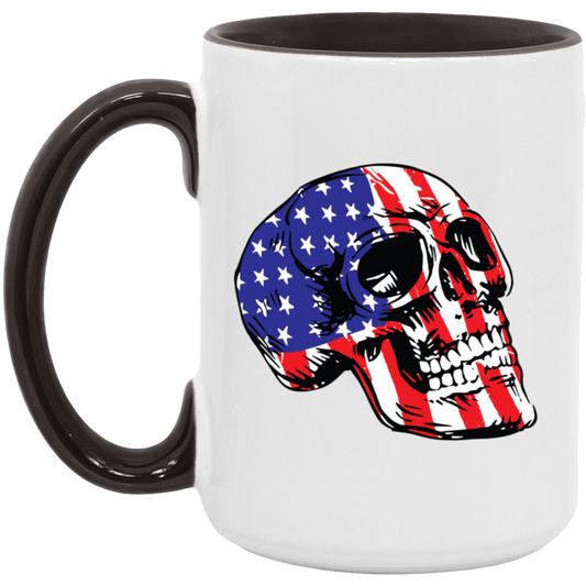American Flag Skull 15oz Mug